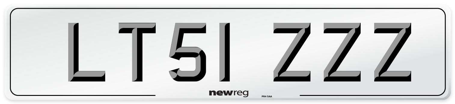LT51 ZZZ Number Plate from New Reg